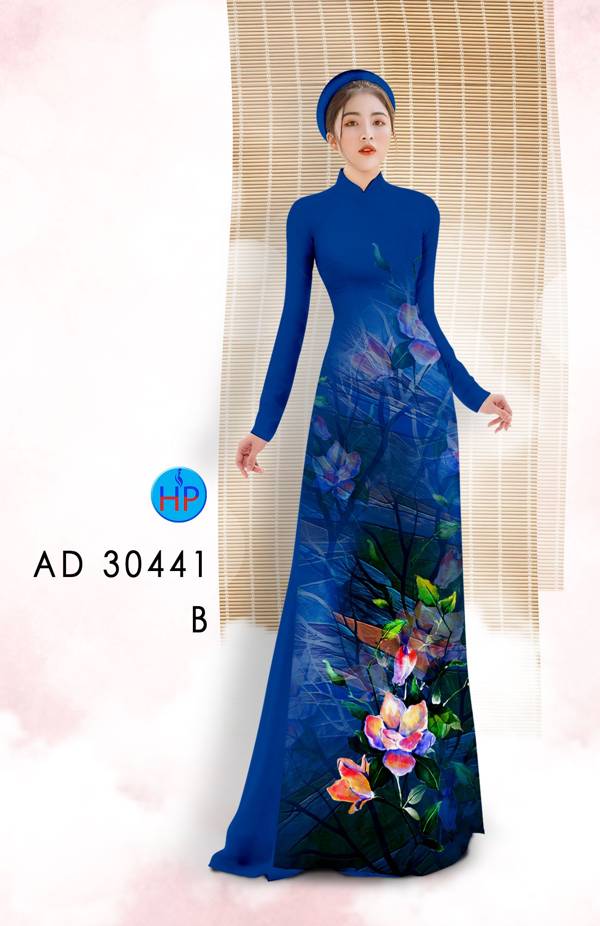 Vải Áo Dài Hoa In 3D AD 30441 13
